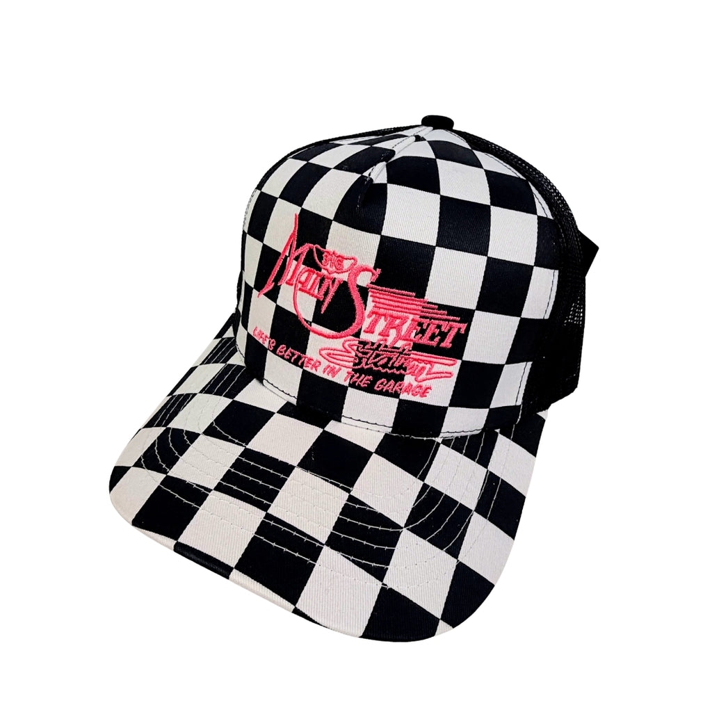 Checkered Flag Snap Back with Original 316 Main Street Logo
