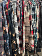 Flannel shirt upcycled Distressed