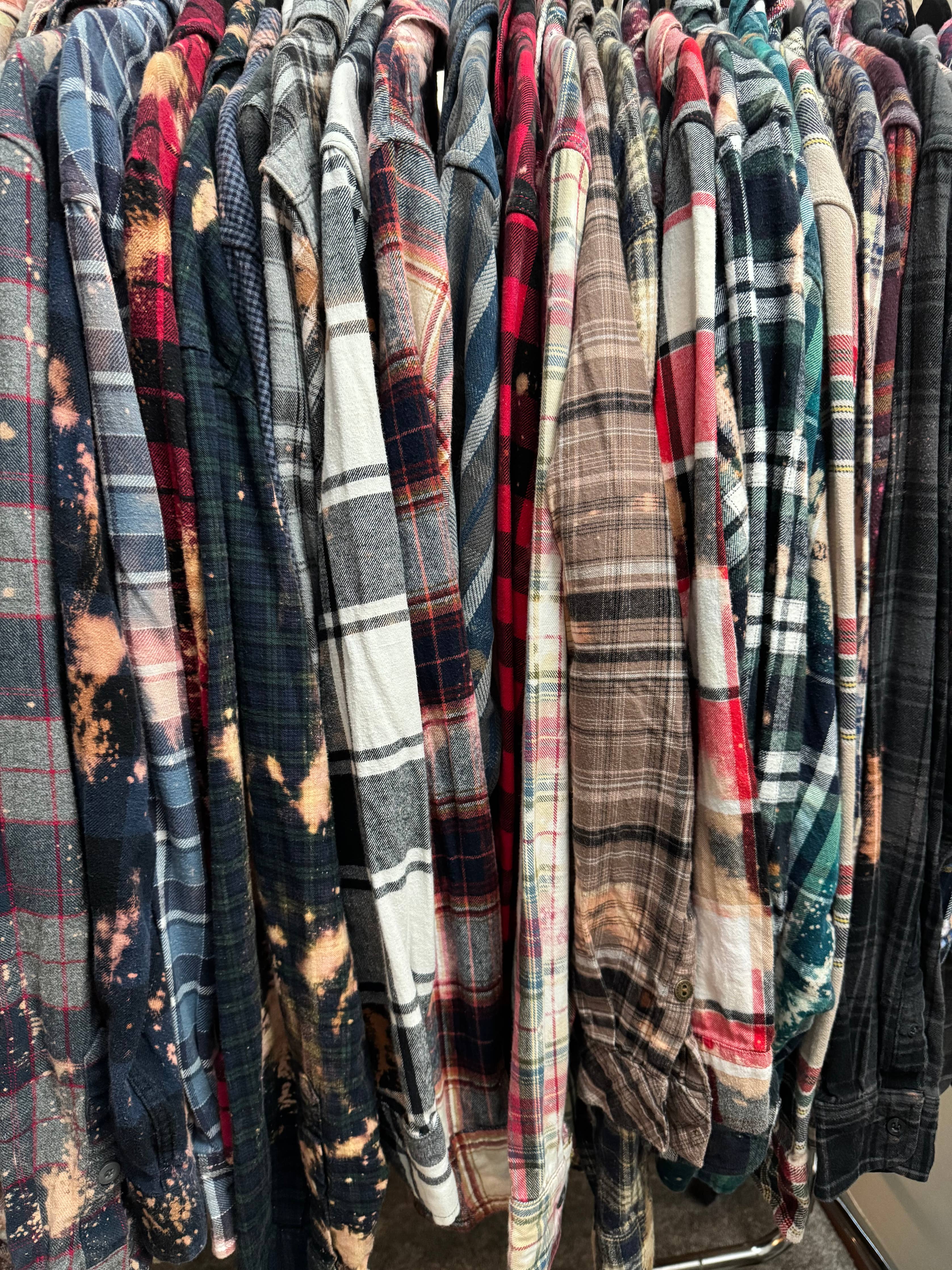 Flannel shirt upcycled Distressed