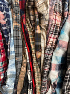 Flannel shirt upcycled Distressed