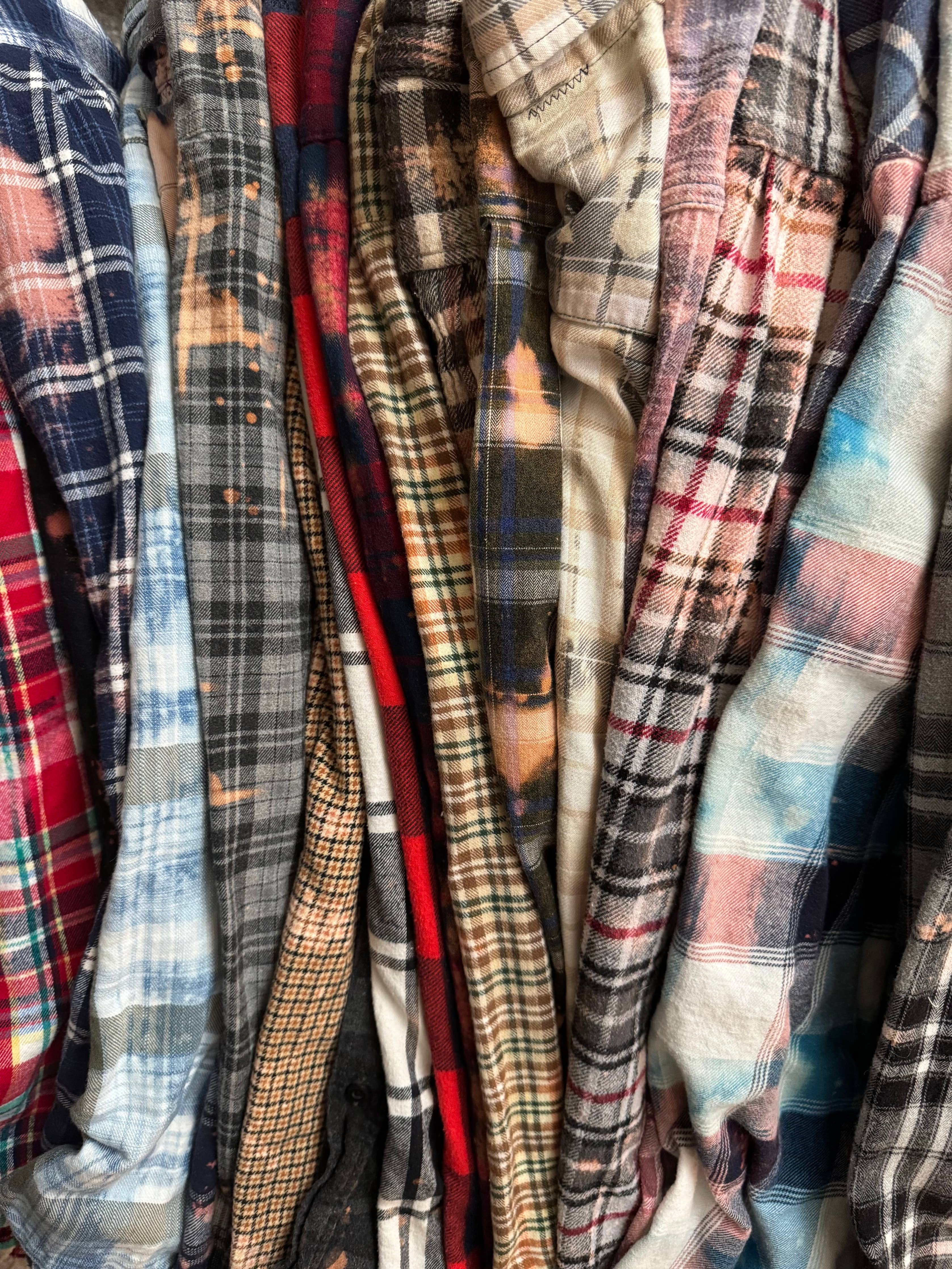 Flannel shirt upcycled Distressed