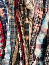 Load image into Gallery viewer, Flannel shirt upcycled Distressed