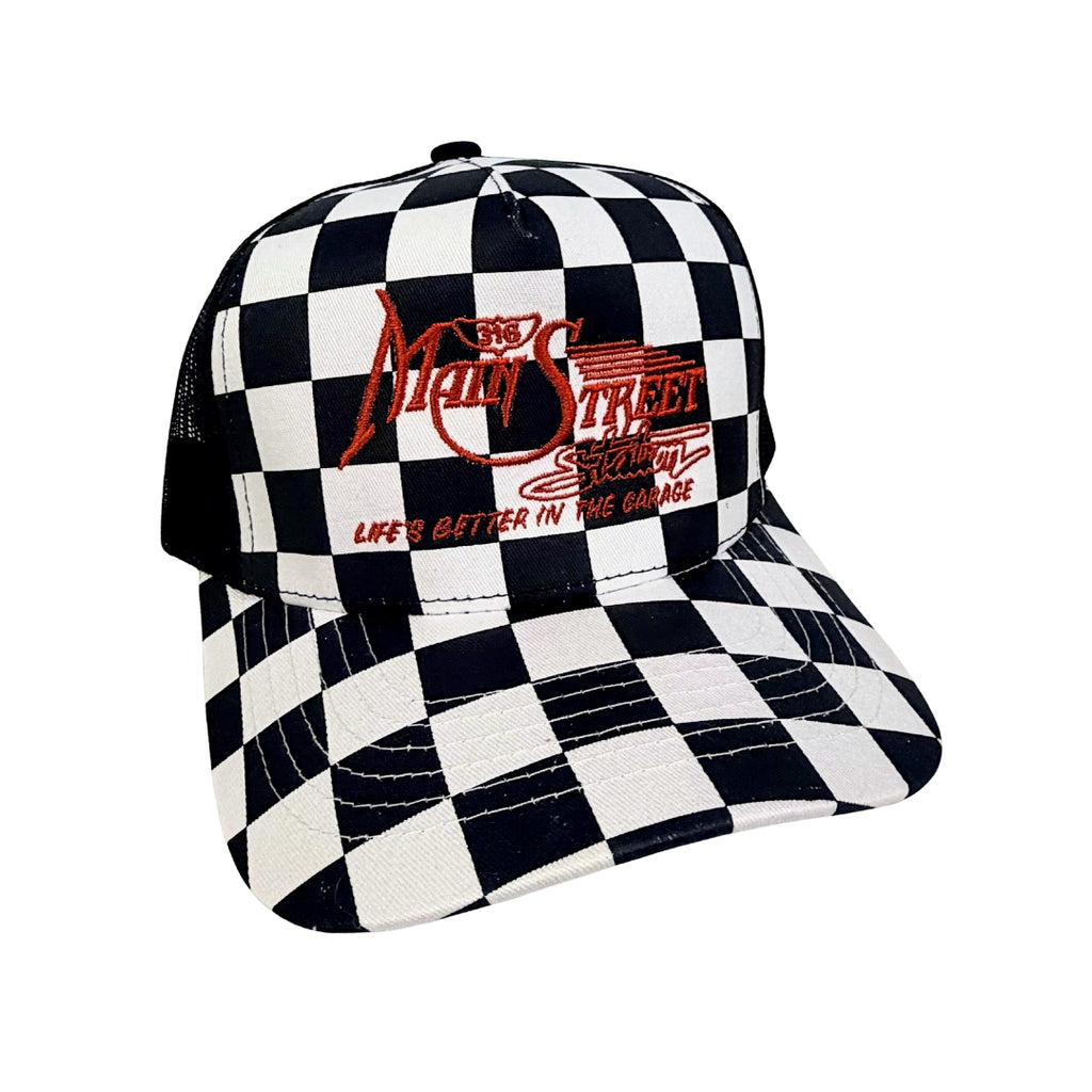 Checkered Flag Snap Back with Original 316 Main Street Logo