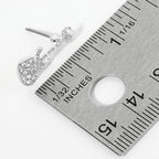 Crystal Stone Paved Guitar Stud Earrings
