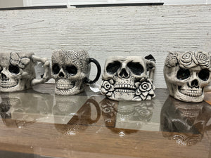 Set of four (4) collectible skull coffee mugs