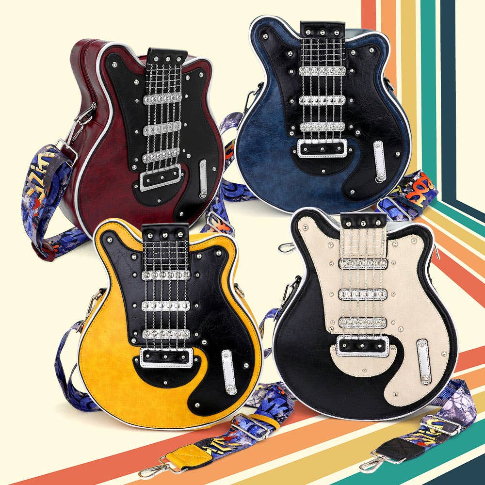 Electronic Guitar Shaped Crossbody Bag