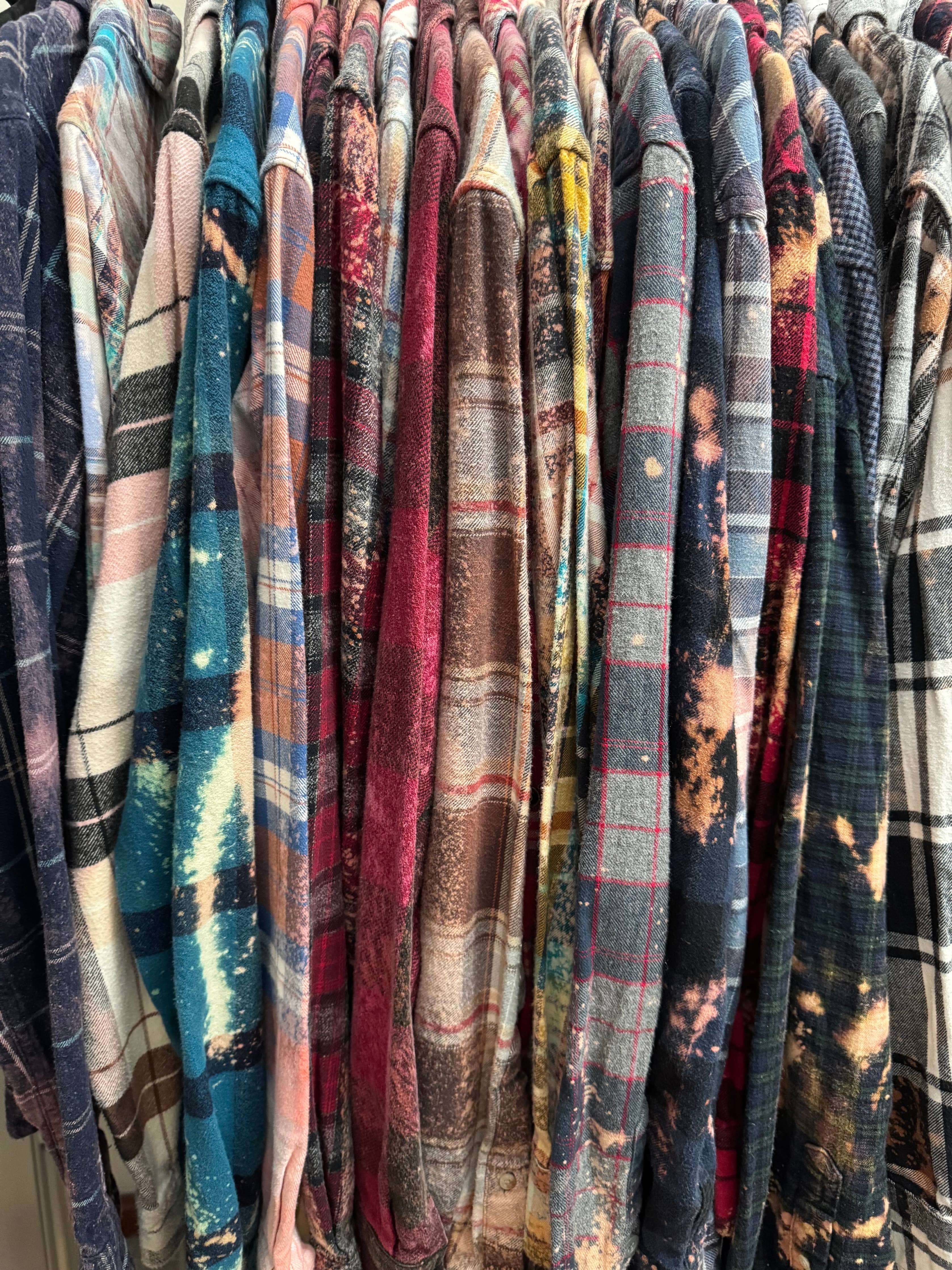Flannel shirt upcycled Distressed